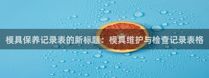 太阳集团电子游戏官方版：模具保养记录表的新标题：模具维护与检查记录表格
