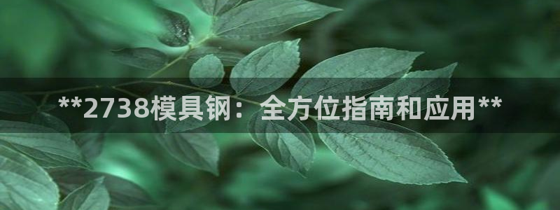 古天乐和太阳集团什么关系：**2738模具钢：全方位指南和应用**